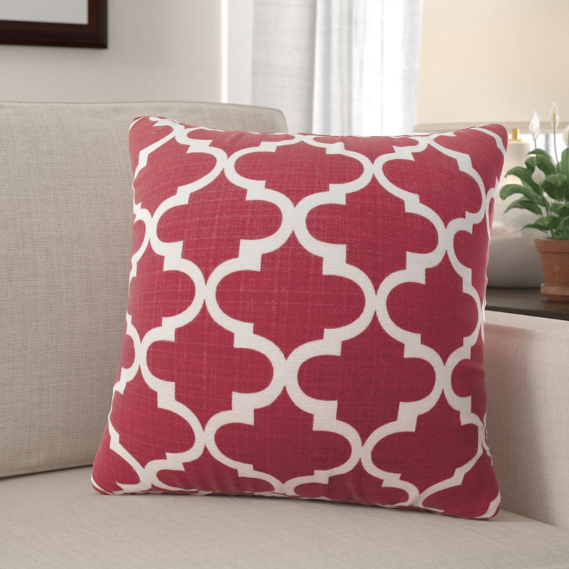 Housse de coussin carrée géométrique Ming, Bleu, H 20 po x l 22 po