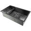 Évier de cuisine à simple cuve en acier inoxydable noir mat avec robinet encastrable 32 po x 18 po Undermount-121642894