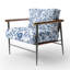 Chaise rembourrée Coastal - Fauteuil Blue Toile-1494034968