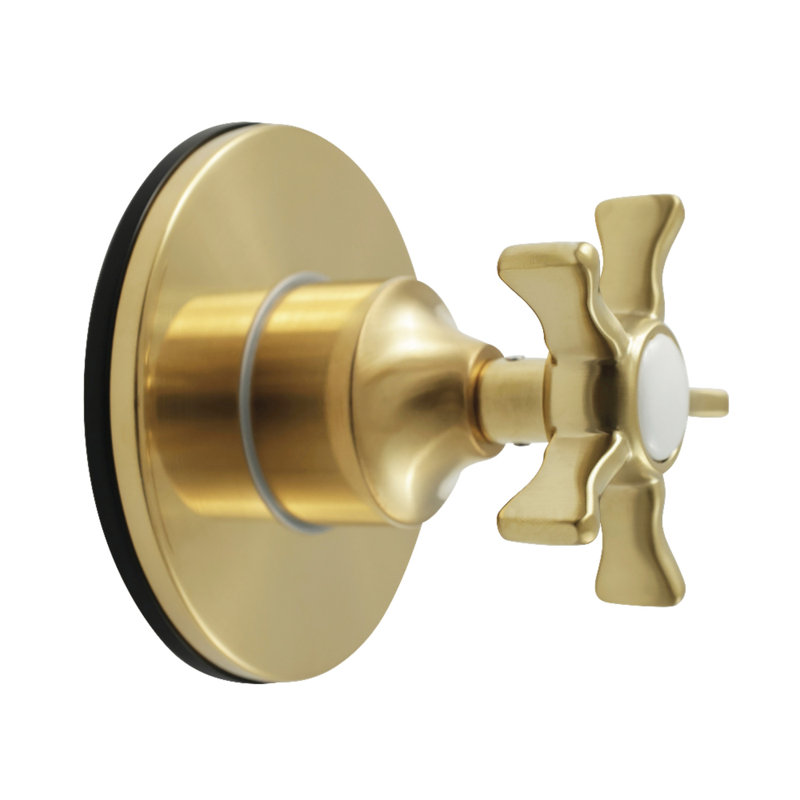 Kingston Brass Hamilton Single-Handle Three-Way Diverter Valve With Round Trim Kit, Brushed Brass