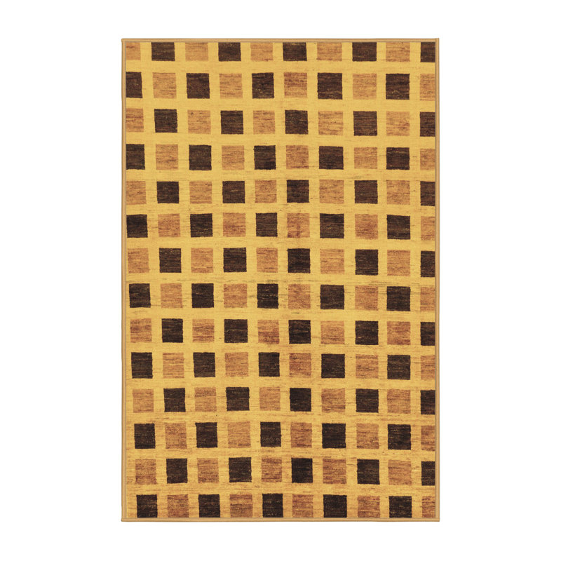 Tapis brun tissé à la machine 2 pi x 3 pi Palamara
