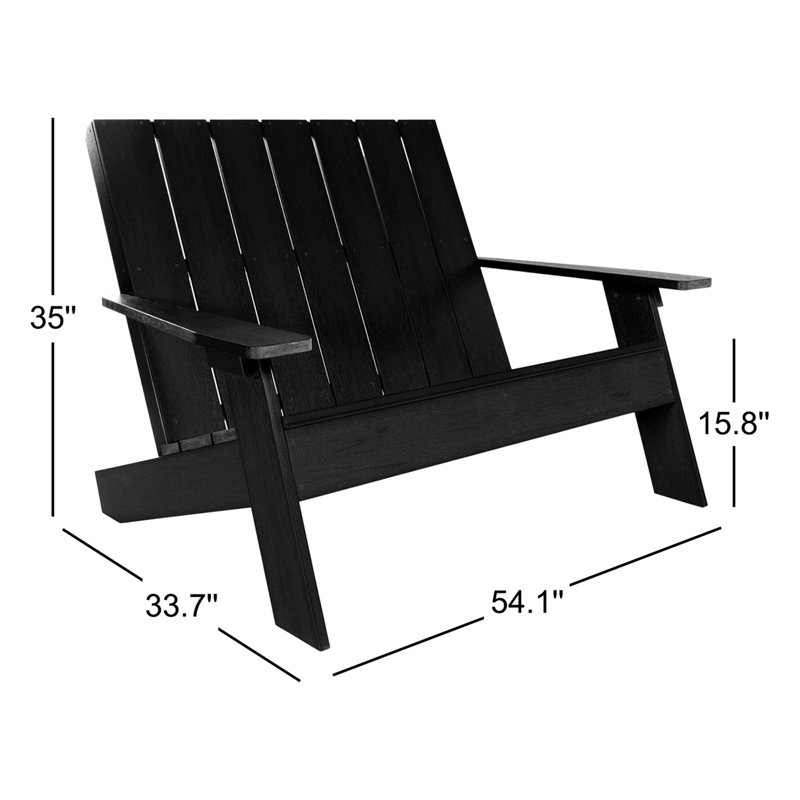 Causeuse double en plastique recyclé Byrnes, Noir
