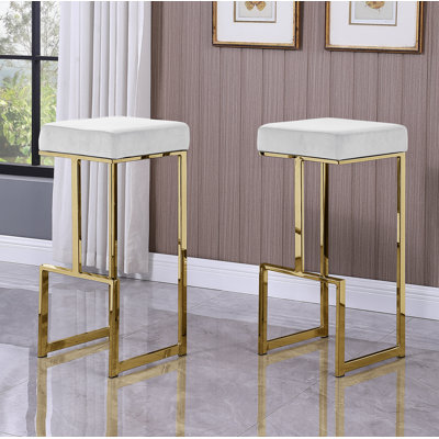 John-Henry Upholstered Counter Stool with Metal Frame