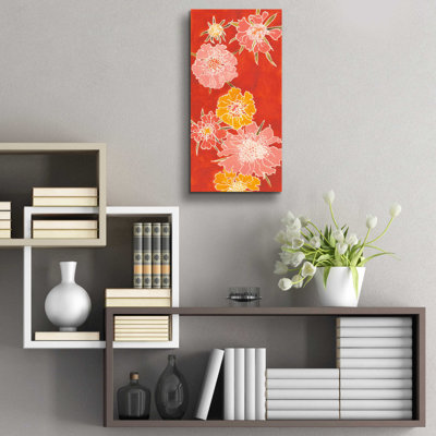 «Cloisonne Beauty I» par Shirley Novak, art mural en verre acrylique, 12 po x 24 po