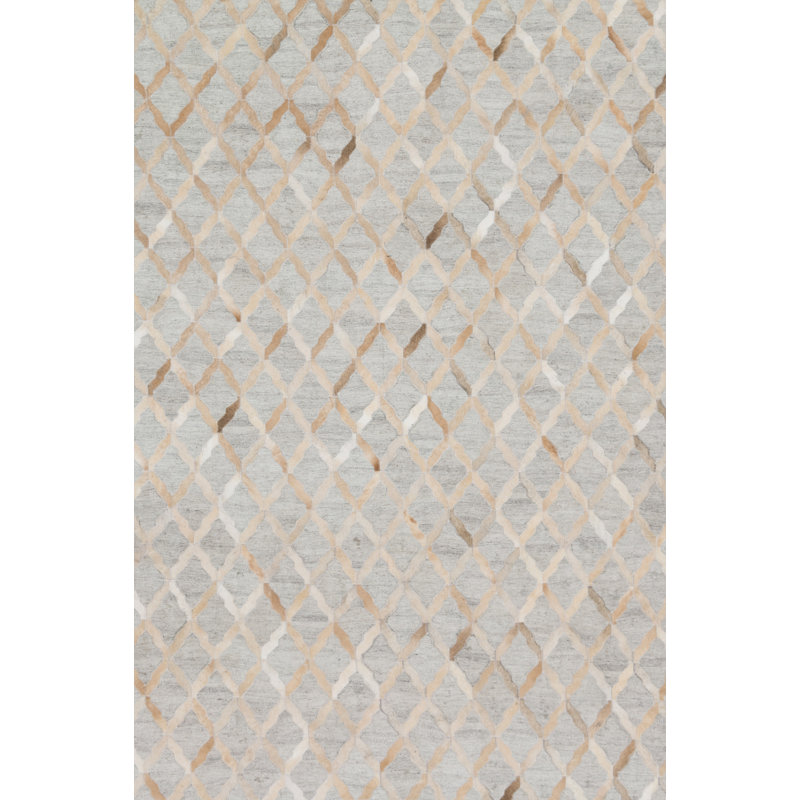 Tapis géométrique beige / gris Stafford, Rectangle 7 pi 9 po x 9 pi 9 po