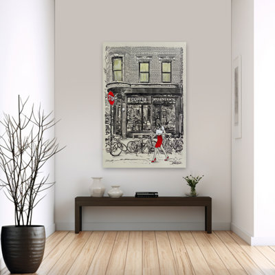 Illustration de paysage contemporain Coffee Place croquis urbain