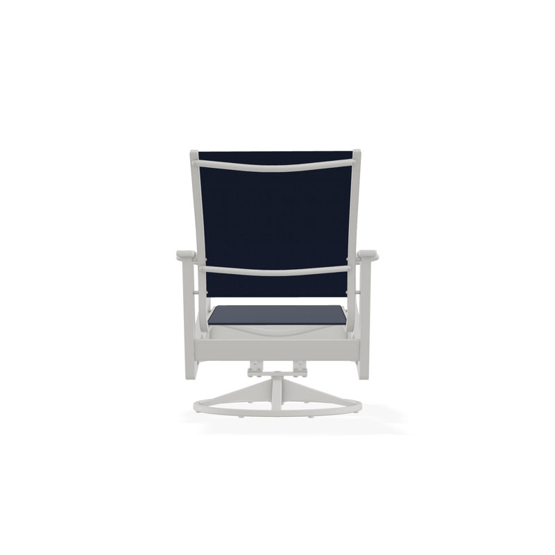 Wexler Outdoor Swivel Lounge Chair, Navy 13D Sunbrella®, Snow