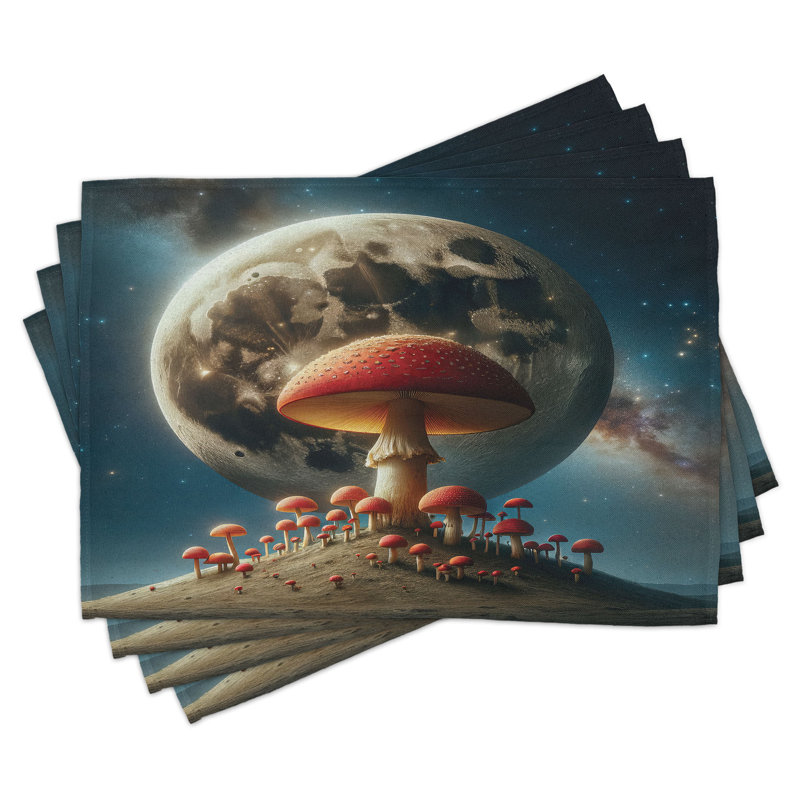 Ensemble de 4 napperons champignon Ambesonne