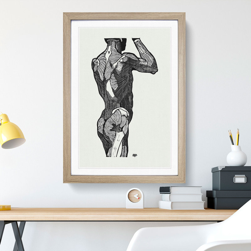 Anatomical Study of a Man Vol.1 by Reijer Stolk - Picture Frame Painting, Oak, 65cm H x 48cm W x 2cm D