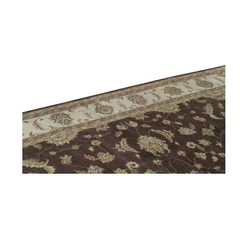 Tapis beige et brun noué à la main de haute qualité