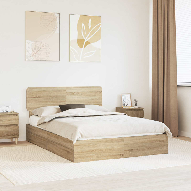 Bed, Sonoma Oak, 140 x 190cm