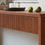 59'' Entryway Table With Drawers, Boho Fluted Console Table, Sofa Table With Storage-1196503516