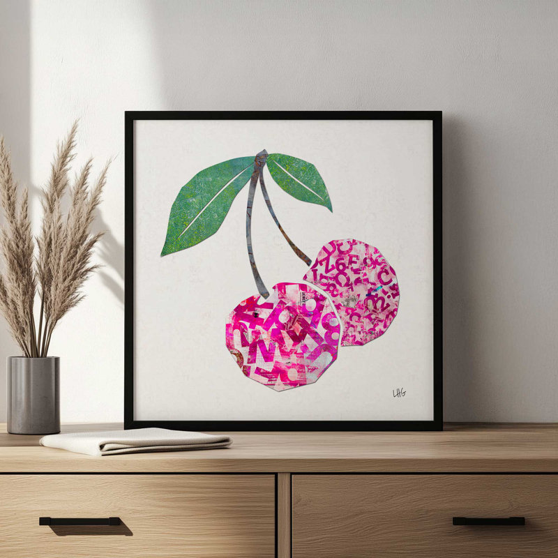 Reproduction d'art «Juice fruits X III» par Laura Gibson, Impression sur cadre ouvert sans papier mat, Brun