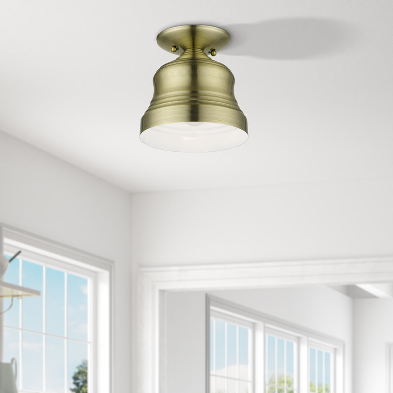 Villisca Flush Mount, Antique Brass, Gold
