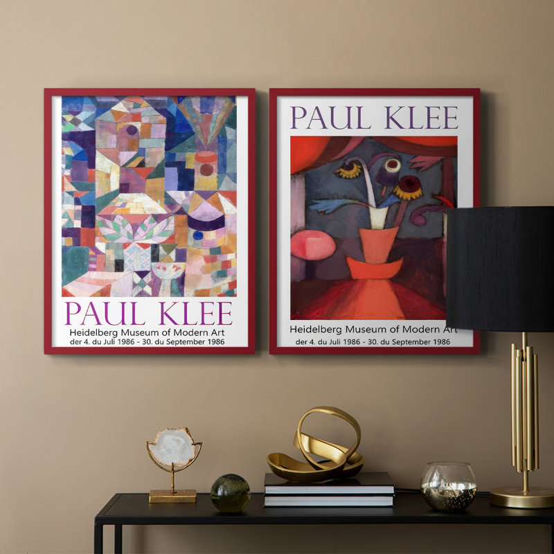 Klee Posters I-Premium, reproduction encadrée - prête à être accrochée - aucun clou requis - aucun clou requis, Rouge