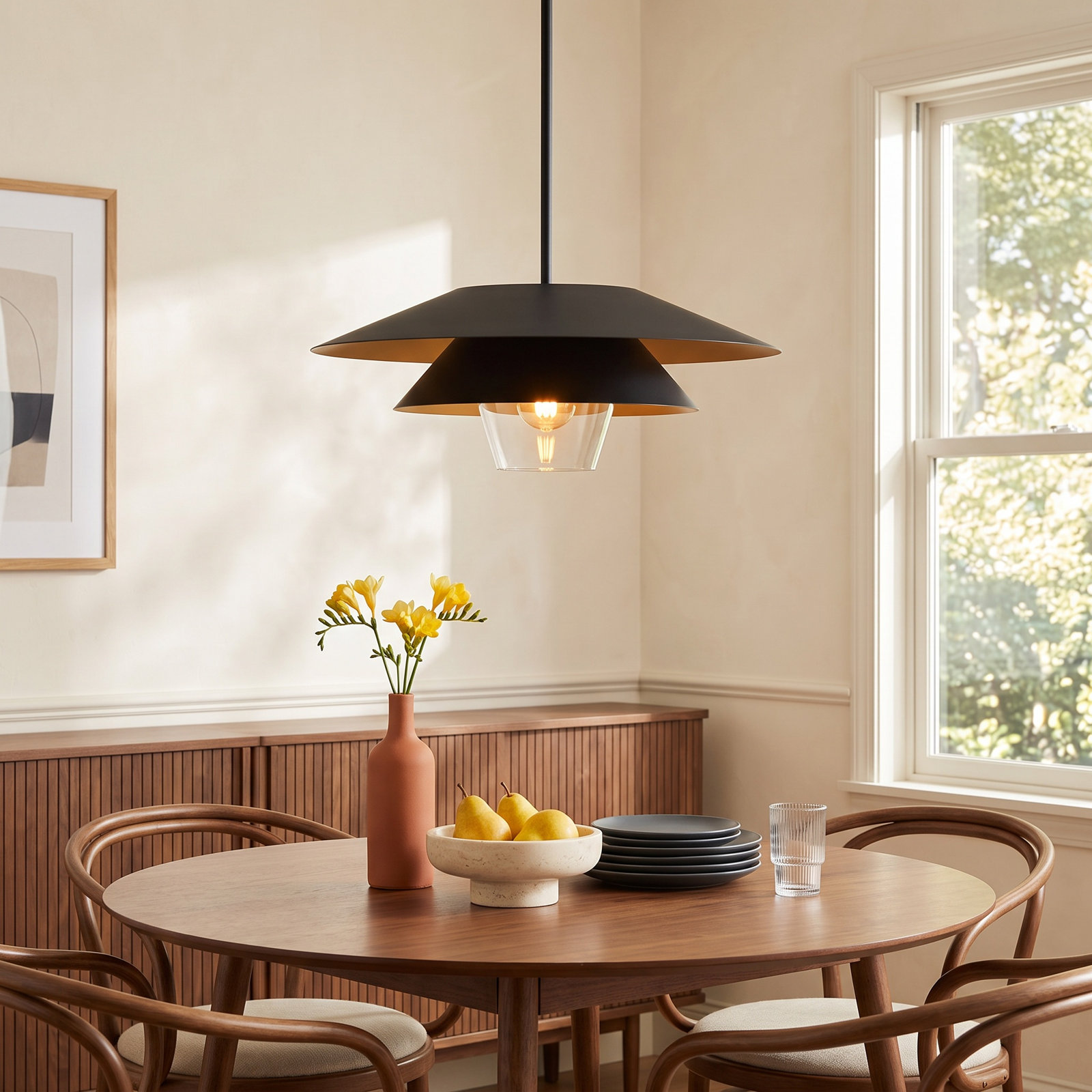 Davant Single Light Steel Pendant