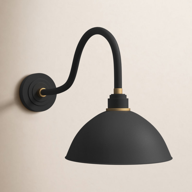 Foundry Wall Mount Outdoor Barn Light, 17" H x 12" W x 24" D, Black