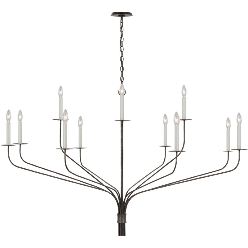Ian K. Fowler Belfair Grande Two-Tier Chandelier, Aged Iron