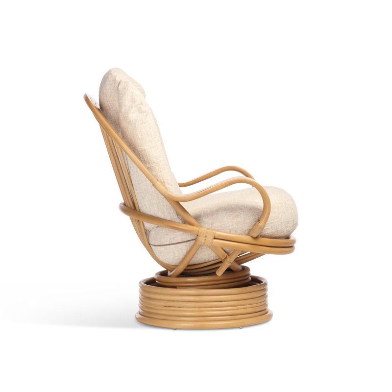 Wicker Rocking Chair, Cream/Brown