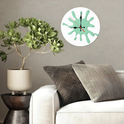 Horloge murale ronde en bois 10 po, mouvement à quartz silencieux, imprimé UV, à piles