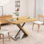 Table de salle à manger carrée pour 6 personnes, extensible de 47,25 à 63 po, aspect naturel, et table en acier extensible de 63 po, Nuance, 4 à 6 places, fabriquée-1536573896