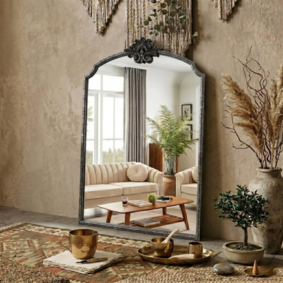 Lindon Arched Iron Wall Mirror