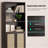 Tall Bookcase With Rattan Doors, Bookcase With Storage Shelves For Library Living Room Bedroom Home Office-1440689103