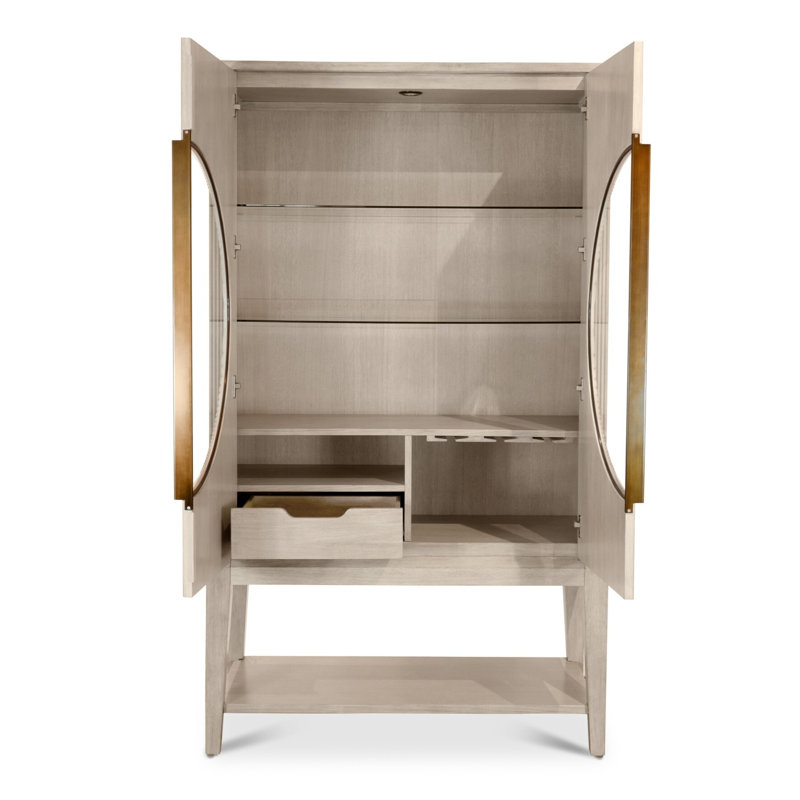 Manhattan Valley - Curio with Touch Lighting - Dusty Rose Finish, Dusty Rose