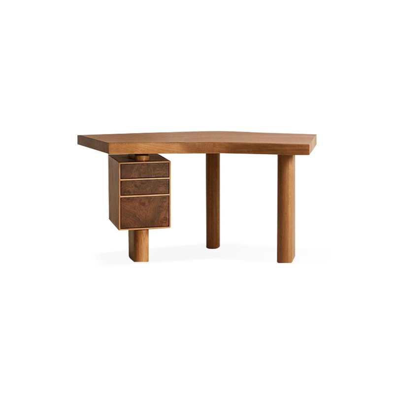 Creative solid wood desk with drawer cabinet, Left Hand Return, 29.53" H x 55.12" W x 23.62" D