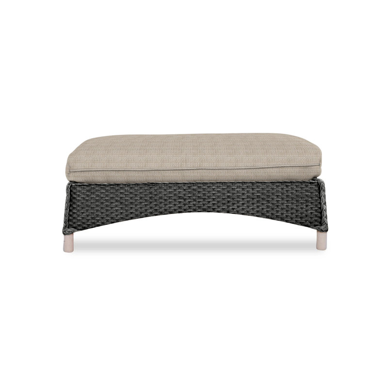 Mandalay Outdoor Ottoman, Sandberg Navy, Hickory