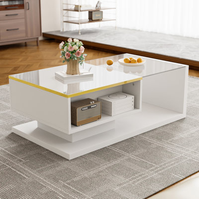 Solid Coffee Table with Storage