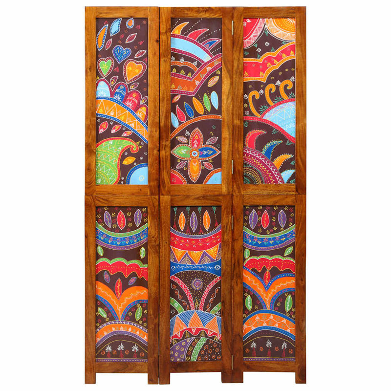 105cm W x 180cm H 3 - Panel Solid Wood Folding Room Divider