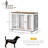 Modern Dog Crate End Table With Easy To Clean Surface, Large Dog Crate Furniture On Wheels, Kennel For Large Dogs Indoor With Big Flat Surface, White