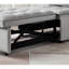 Lit convertible, velours gris, pratique pour le salon, un appartement, un siège de bureau en velours avec coussin, dossier amovible, conception ergonomique, P 36 po x H 16,5 po-61089514