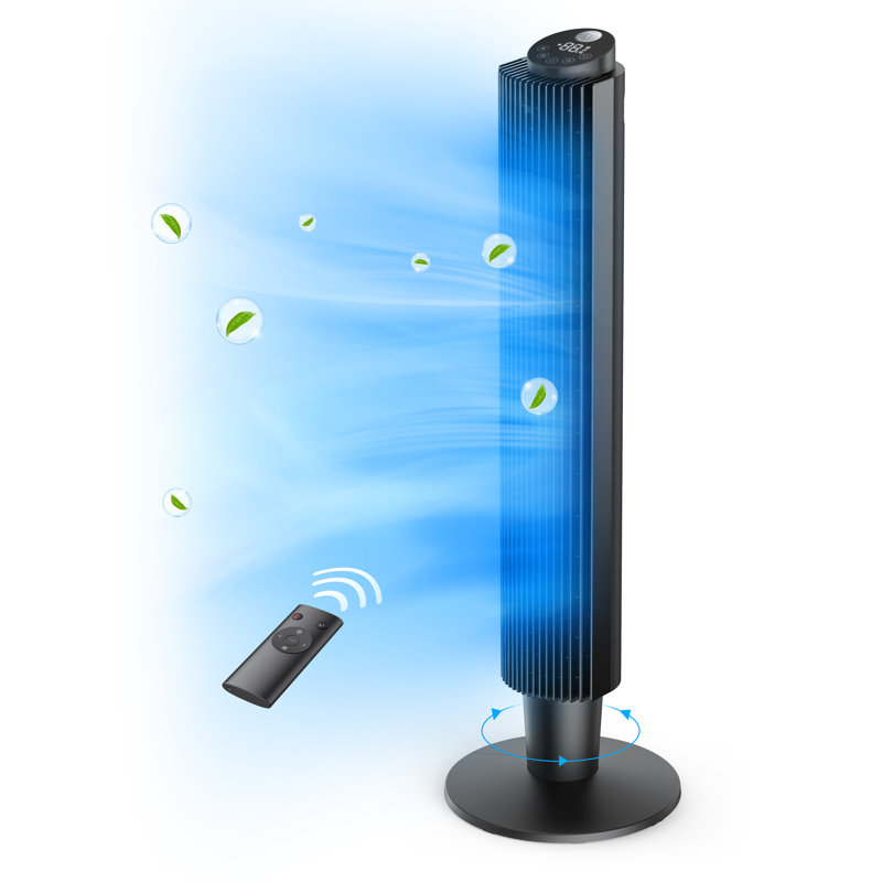 Paris-Rhône Tower Fan With Remote,42” Or 36” Height Adjustable,90° Oscillating Tower Fan With 5 Fan Speeds,Sleep Mode,12h On/off Timer