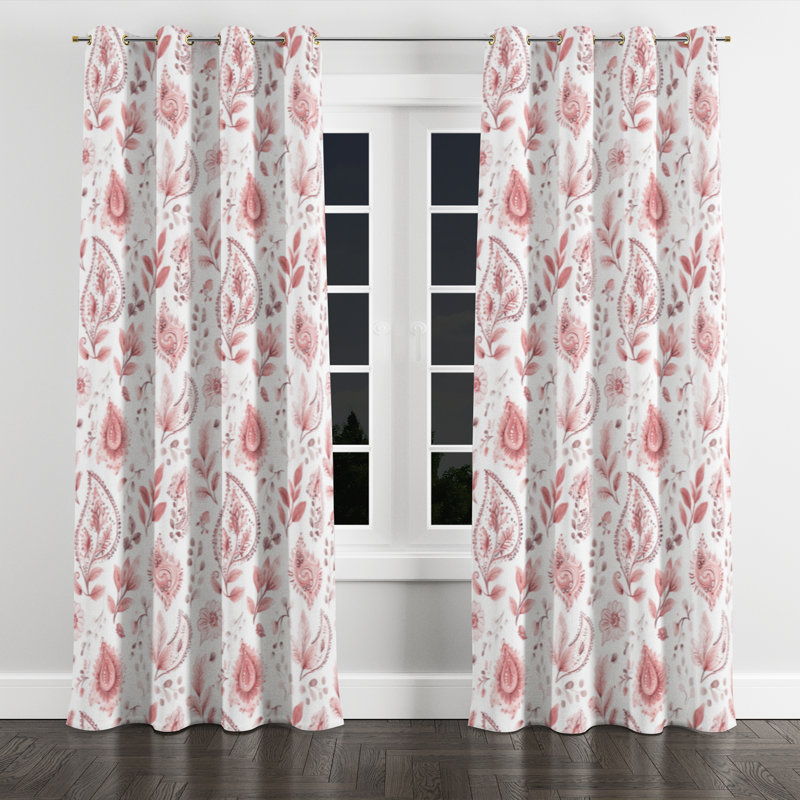French Country Velvet Curtains - Transitional Azarya Grommet Curtain - 1 Panel, Gold Grommets, 52" W x 120" L