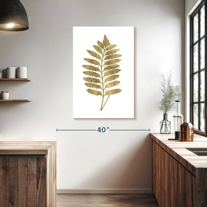 Graphic Gold Fern II, 39" H x 26" W