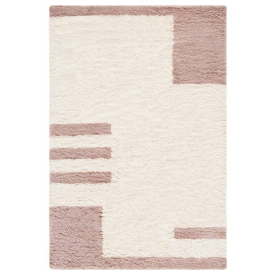 Caben Flatweave Area Rug in Pink/Ivory