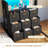 Metal Bunk Beds Twin Over Twin With 9 Storage Drawers And Led Lights, Twin Size Low Bunk Bed Frame With Play Area & Open Storage Shelf & Ladder, L-shaped Bunk Bed For Teens, Black-2126187335