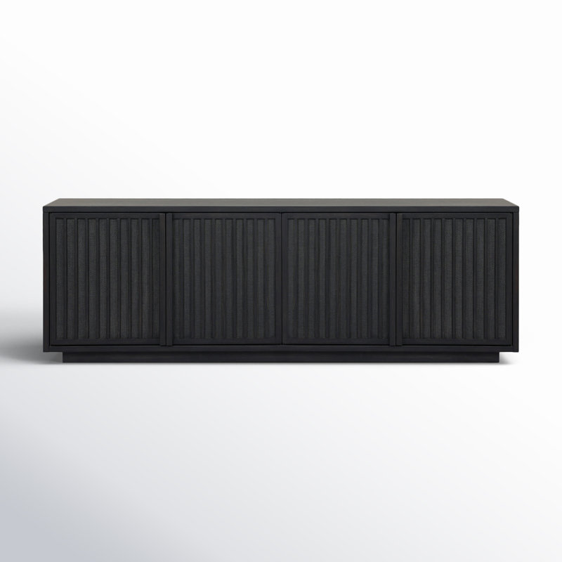 Nyland Media Console, Jet Black Mahogany Veneer