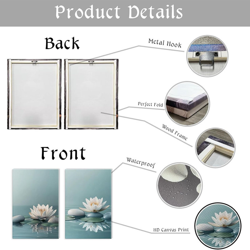 2 Piece Wrapped Canvas Print, 60 cm H x 80 cm W