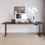 Bureau rectangulaire en bois massif noir-130155125