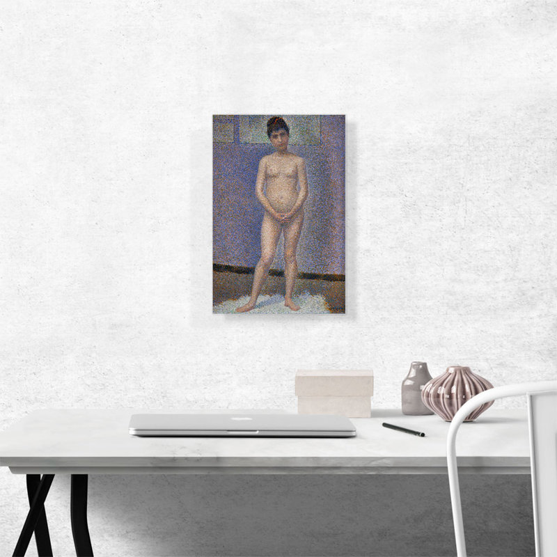 «Model Front View 1887» par Georges Seurat, reproduction d'art sur toile tendue, H 18 po x l 12 po x P 0,75 po
