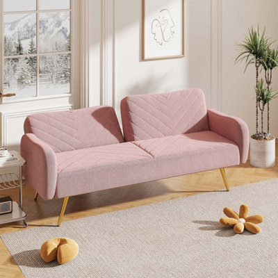 Comfortable Double Sofa with Adjustable Backrest and Throw Pillows for Various Spaces