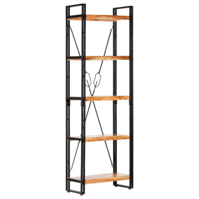 Hollowell 180 cm H x 60 cm W Steel and Iron Etagere Bookcase