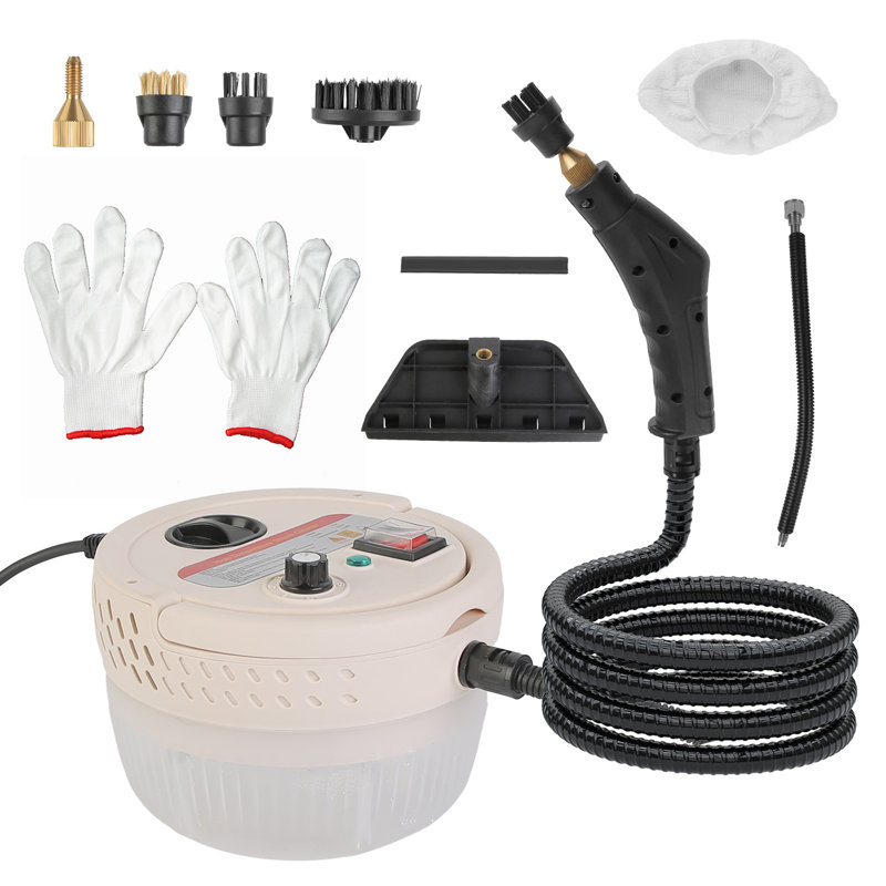 Petit nettoyeur à vapeur portatif 2500W avec réservoir 1400 ML et 9 accessoires, canapé à revêtement de voiture