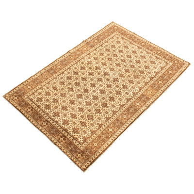 One-of-a-Kind 4'11" X 7'3" 1980s Wool Area Rug in Cream
