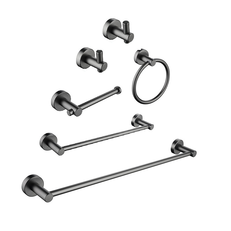 6 - Piece Bathroom Hardware Set, Gun Ash