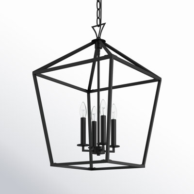 Hastings 4-Light Dimmable Geometric Lantern Chandelier