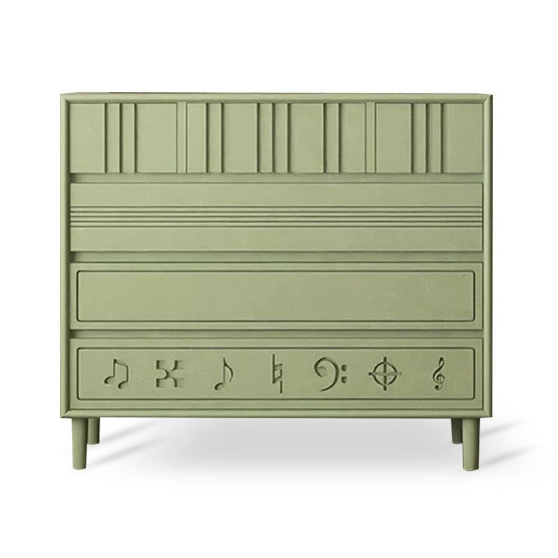 Buffet décoratif moderne en bois massif vert clair, 41.34, Dark Green